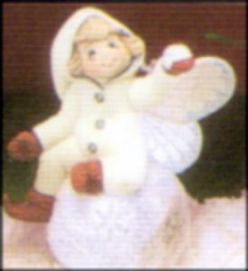 D1826 Snowfall Fairy Sitting on Snowball Bisque $9.00 PR2022