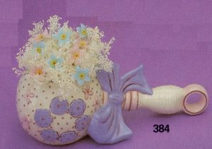 Ma384 Baby Rattle Planter 2.5"T Bisque $8.40