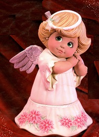 D1697-HH,D1696-AA,& D1695-A Lg Sweet Tot Angel Angel/Hands up with Poinsettia Gown