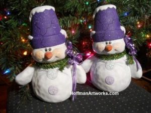 Purple Crackpot Snowman Front View See Snowman Page For Pricing