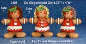 CM3301 GB Gingerbread Girls Set of Three 4.75"T x 4"W Bisque $15.90 PR23