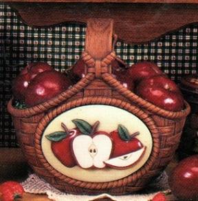 D1301-B Seasons Basket and D1538 Apples Insert (Need Two for Basket) Set Bisque $21.96 PR2023