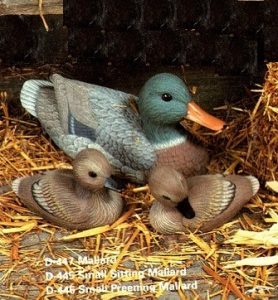 D447-C Mallard Duck (This duck should be about the same length as the wood duck) Bisque $13.20 D445 Duckling Facing Forward 7"L Bisque $6.00 D446 Duckling Preening 6"L Bisque $7.20 PR23