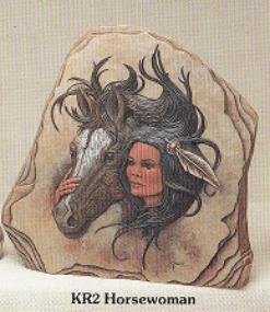 KR2 Large Rock with Maiden and Horse Bisque $24.00