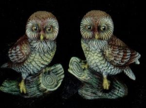 M174 Two Owls 4"H Bisque $7.20