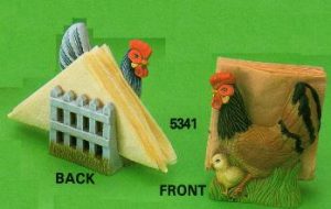 Ma5341 Rooster/Chicken Napking Holder (just one, if you want both, order two) Bisque $7.80