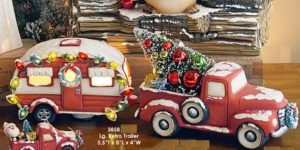CM4102-III Pick up Truck Bisque $18.90 CM3858-III Lg Retro Camper Bisque $15.90 (Fake tree, lights and wreaths not included) Set Bisque $34.80 PR23