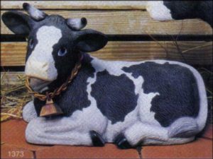 S1373 Cow with Horns Laying (Cow also available without horns) 13"L Bisque $23.76 PR23