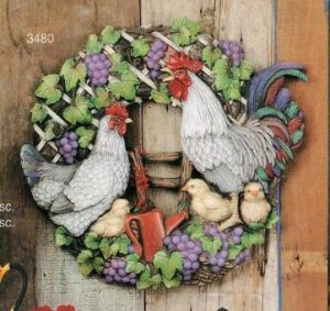 S3480-E French Country Wreath 17"W Bisque $24.30