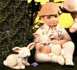 D1169-C Country Boy with Bunny