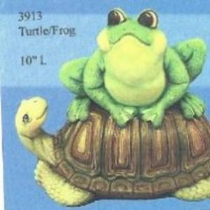 CPI 3913-C Frog On Turtle 10"L Bisque $24.90 pr23