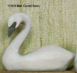 Cer1918 Medium Carved Swan 12"T Bisque $17.96 pr23