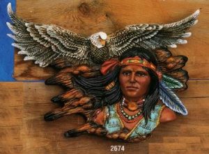 K2674 Indian With Eagle Wall Hanging